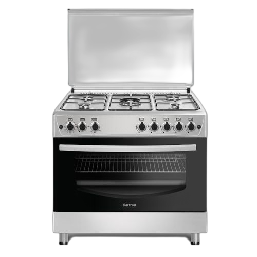 Elactron cuisinière à gaz 5 feux inox 60 x 90 cm garantie 12 mois