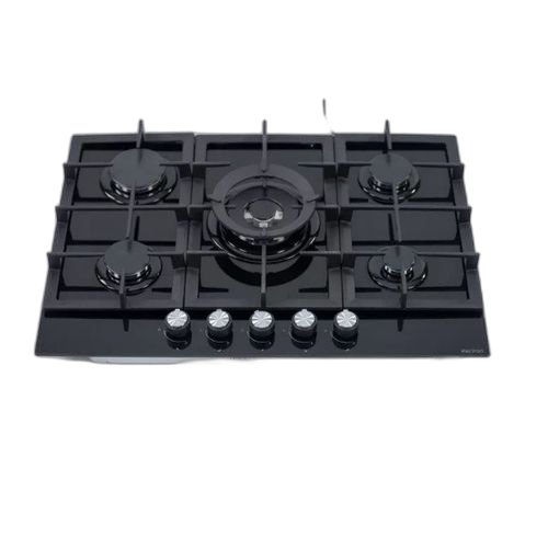 Elactron plaque de cuisson à gaz encastrable miroir 5 feux 70cm garantie 12 mois
