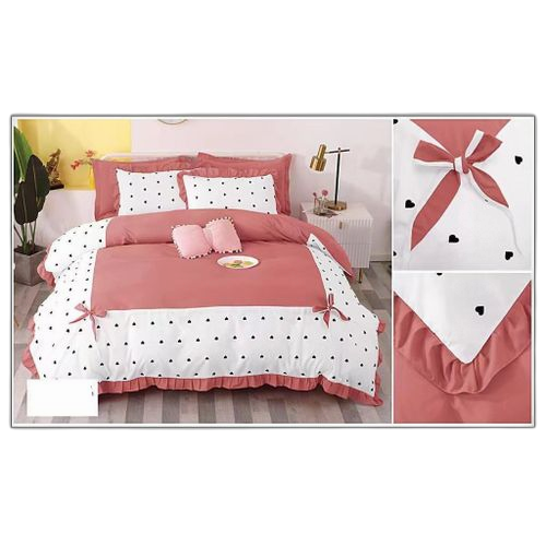 Ensemble 2 draps coton et 4 taies d'oreillers6 pieces blanc gris