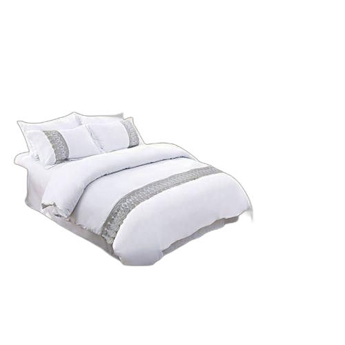 Ensemble 2 draps coton et 4 taies d'oreillers6 pieces gris