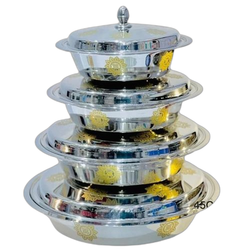 Ensemble 4 bols en inox avec couvercle