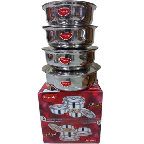 Ensemble 4 minibols avec couvercles inox