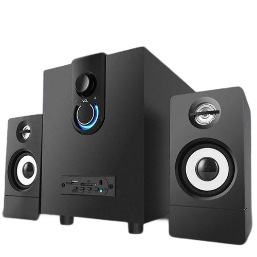 Ensemble audio de caisson de basses bluetooth, haut parleur de cinéma maison multimédia 2.1 noir
