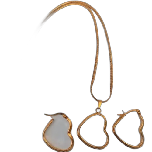 Ensemble chaîne femmes et boucles d'oreille plaqué