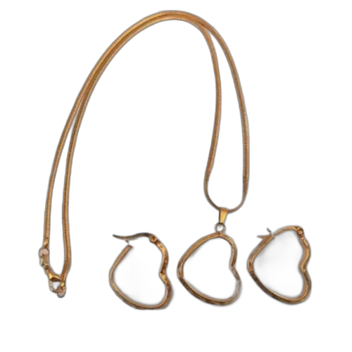 Ensemble chaîne femmes et boucles d'oreilles plaqué
