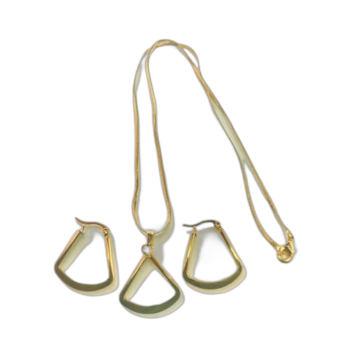 Ensemble chaîne plaqué or triangle élégante femme