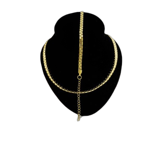 Ensemble collier ras de cou et bracelet en acier inoxydable