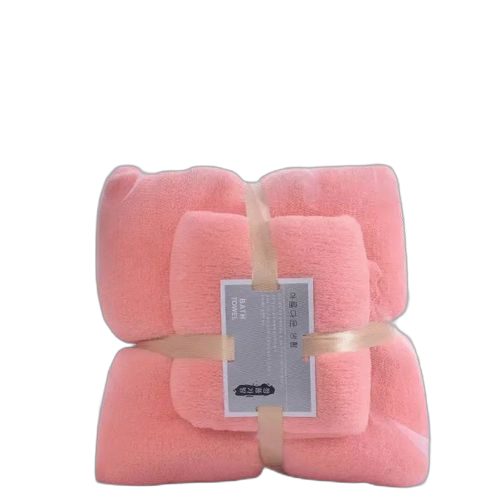 Ensemble de 02 serviettes de bain pour bébé et maman , légère, absorbante rose