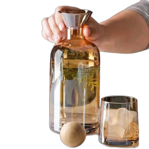 Ensemble de 6 pièces en verre+carafe