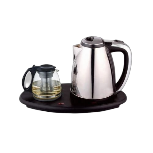Ensemble de théière double bouilloire électrique en verre en acier inoxydable