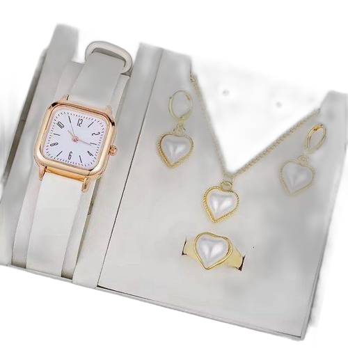 Ensemble montrecoeur perle collier boucles d'oreilles et bracelet ensemble pour les femmes
