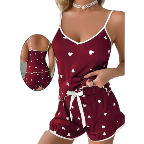 Ensemble pyjamade deux piècescomprenant un débardeur et un short boxer pour femmes.