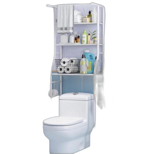 Etagère de salle de bain, toilettes wc blanc – Image 8