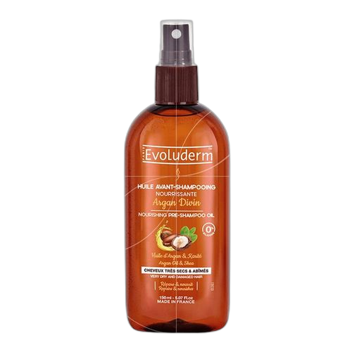 Evoluderm huile avant shampooing nourrissante gamme argan divin 150 ml