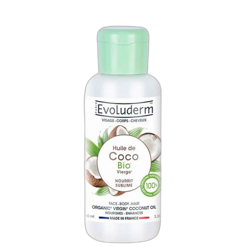 Evoluderm huile de coco vierge bio pour corps et cheveux 100 ml