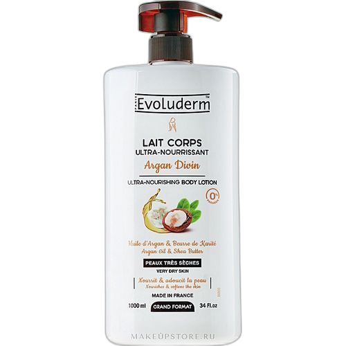 Evoluderm lait corps argan divin 500 ml