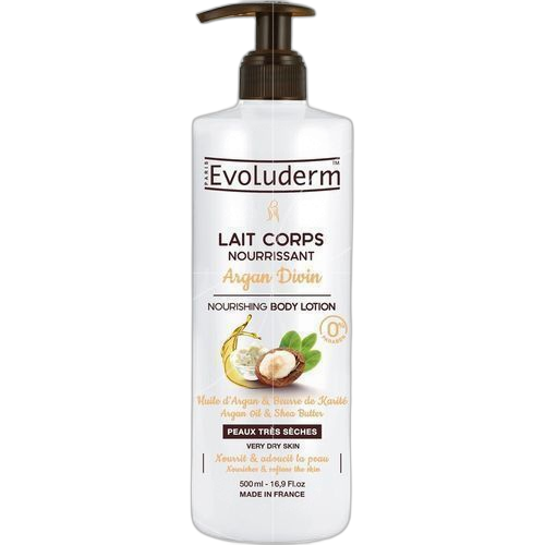 Evoluderm lait corps ultra nourrissant à l'argan peaux très sèches 500 ml