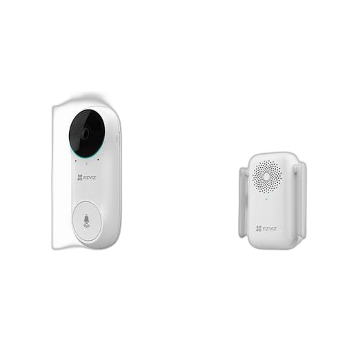Ezviz sonnette vidéo autonome, wi fi, étanche, vidéo 2k, batterie cs db2c