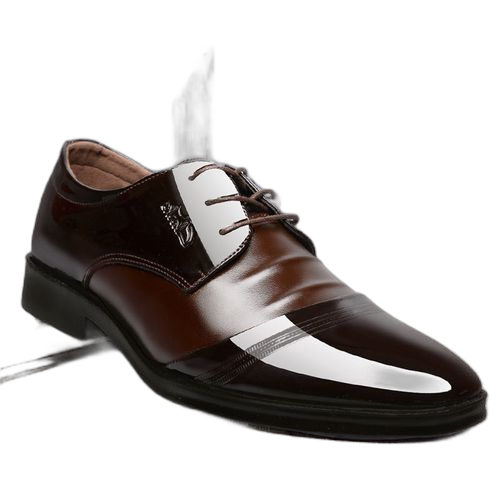 Fashion chaussures décontractées de style coréen pour hommes d'affaires formelles à bout pointu marron – Image 3