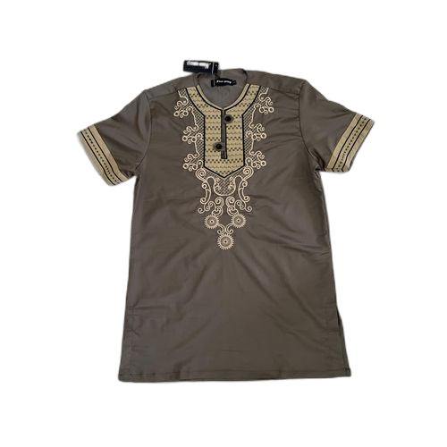 Fashion chemise homme manches courtes gris mode africaine