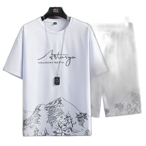 Fashion ensemble 2 pièces homme t shirt + short combinaisons de sport