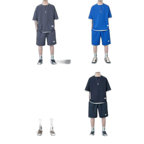 Fashion ensemble t shirt et short gaufré noir