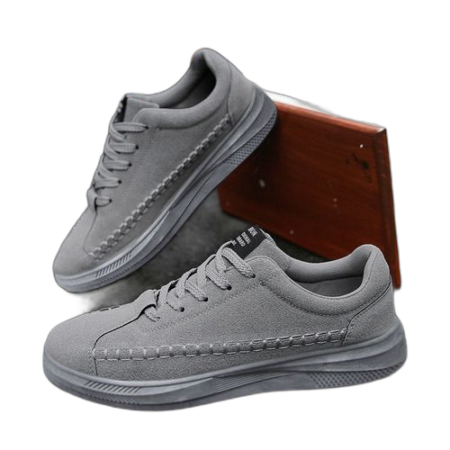 Fashion hommes confortable doux casual sport côté sneakers gris
