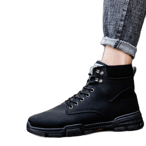 Fashion hommes martin talons hauts casual comfort outdoor chaussures noir