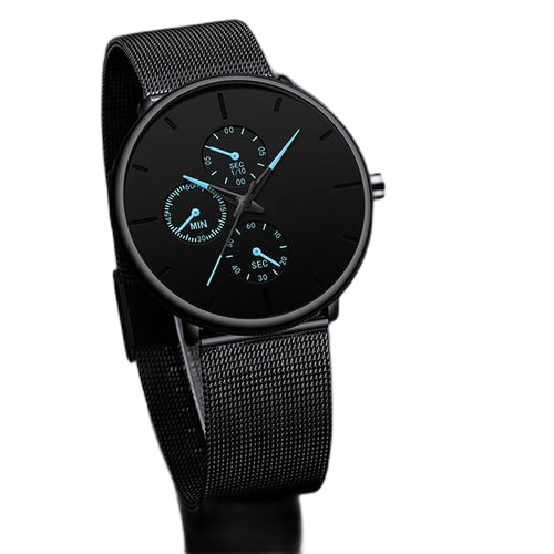 Fashion montre a quartz pour homme noir – Image 21