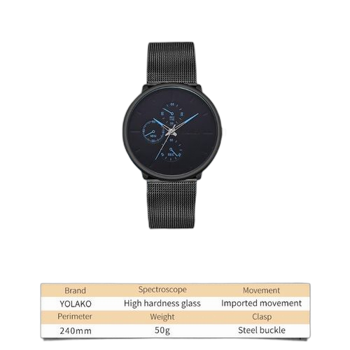 Fashion montre a quartz pour homme noir – Image 16