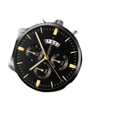 Fashion montre analogique à cadran rond pour hommes