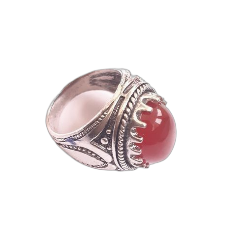 Fashion new bague argent synthétisé perle précieuse orange ts