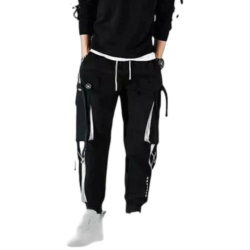 Fashion pantalons chino pour homme pantalons mode pantalon de survêtement coupe ample noir