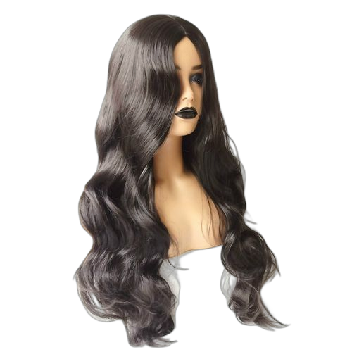 Fashion perruque avec closure bouclées longues et ondulées noires de haute qualité pour dames