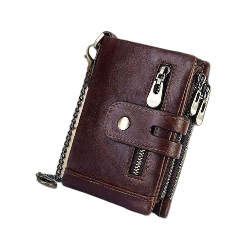 Fashion portefeuille pour hommes en cuir véritable café