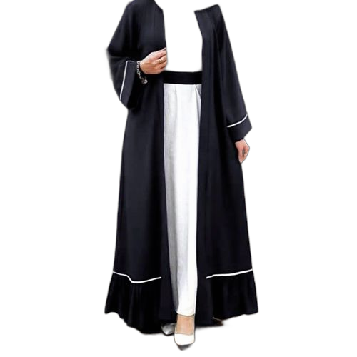Fashion robe hijab noir blanc très classe