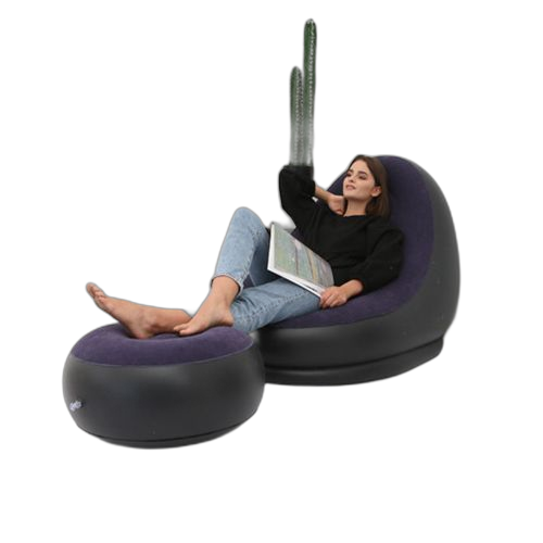 Fauteuil gonflable avec repose pied balcon canapé loisir + gonfleur