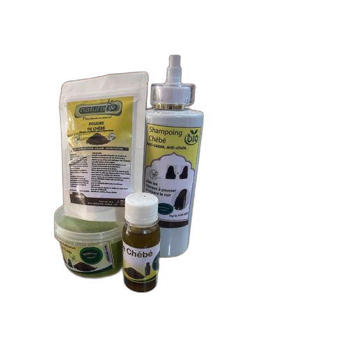 Gamme de chébé shampooing 500ml pommade 250g huile 60ml poudre 50g
