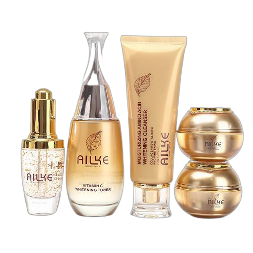 Gamme de lait de corps ailke marron pack: 2 crèmes de visage sérum lotion et gel de douche