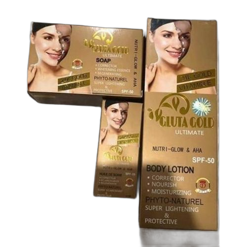 Gamme glutathione gold ultime lait eclaircissant + sérum et crème visage