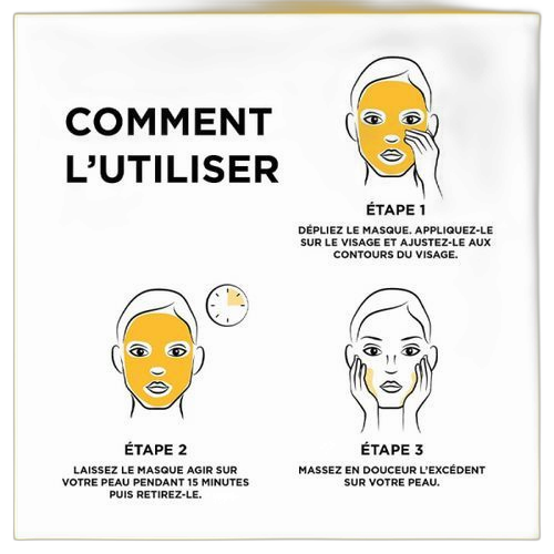 Garnier duo garnier masque en tissu super hydratant + créme gommange à la vitamine c