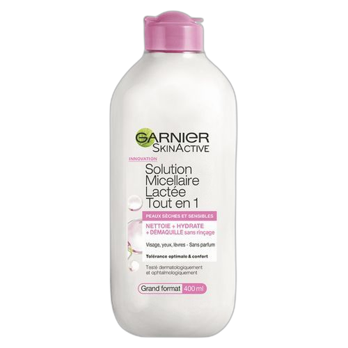 Garnier skin active solution micellaire lactée tout en 1 peaux sensibles 400ml