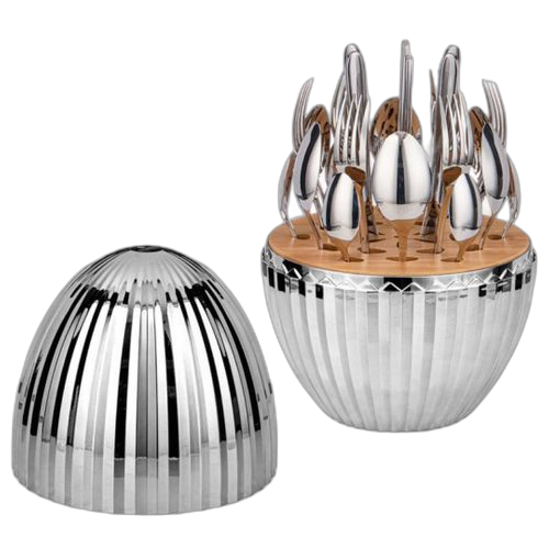 Ensemble de vaisselle 24 pièces couverts cone acier