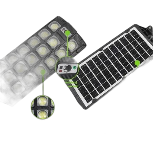 Lampe solaire d'extérieur avec capteur de mouvement & télécommande 700w