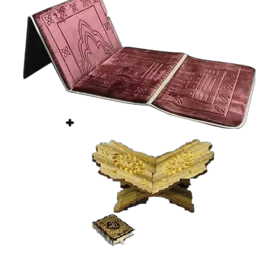 Tapis de prière pliable ultra confortable avec adossoir+support coran