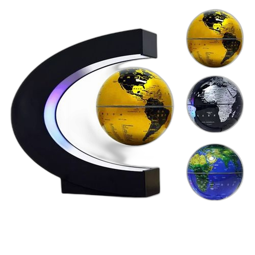 Globe terrestre led levitation magique lumineux flottant magnétique frohud bleu