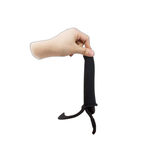 Gode ​​portable en silicone à deux broches à 10 canaux noir