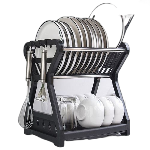 Égouttoir à vaisselle double de cuisine, étagère à assiettes, étagère de rangement, égouttoirnoir. Redéfinissez vos attentes shopping avec Diaytar