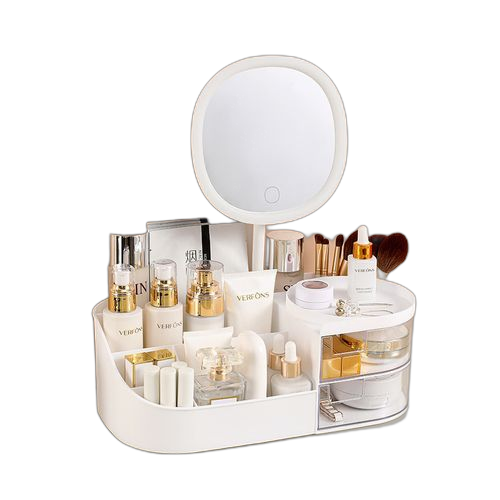 Grand tiroir de bureau pour produits de soins de la peau avec miroir blanc – Photo produit Dakar Sénégal – Livraison rapide Grand tiroir de bureau pour produits de soins de la peau avec miroir blanc. Diaytar : Votre source de bonnes affaires en ligne