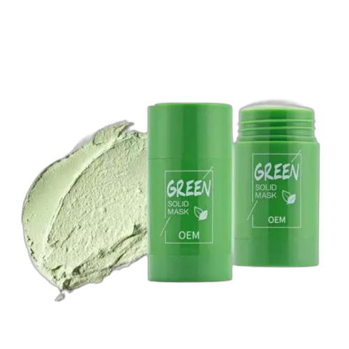 Green masque à thé vert nettoyant, bâton d'argile purifiante, anti acné vert